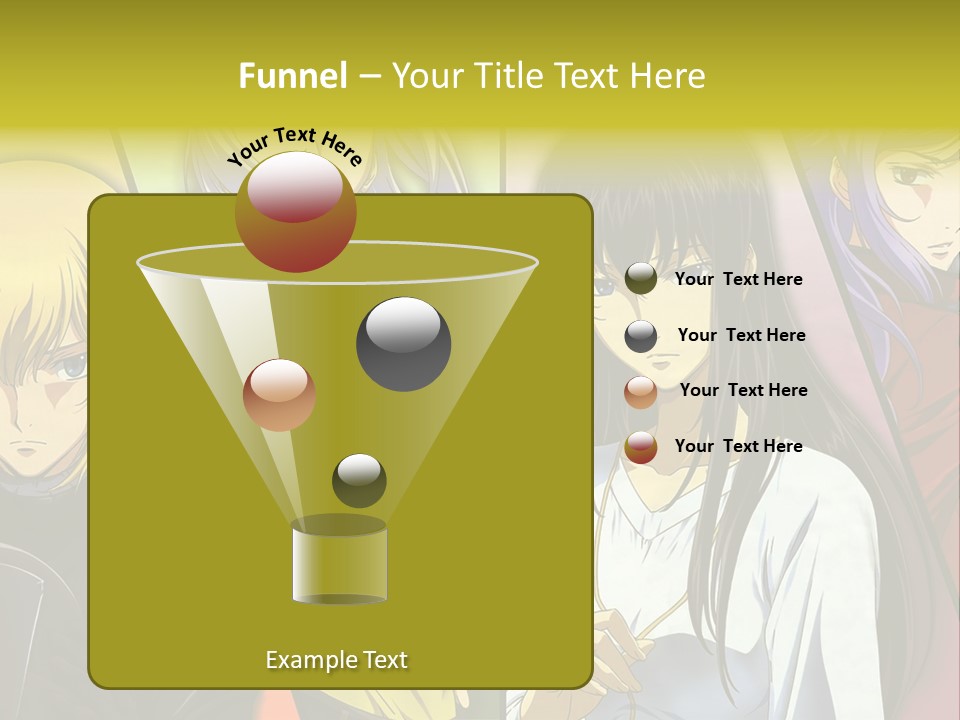 A Group Of Anime Girls With Different Colored Hair PowerPoint Template