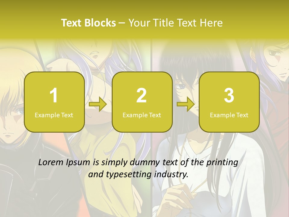 A Group Of Anime Girls With Different Colored Hair PowerPoint Template