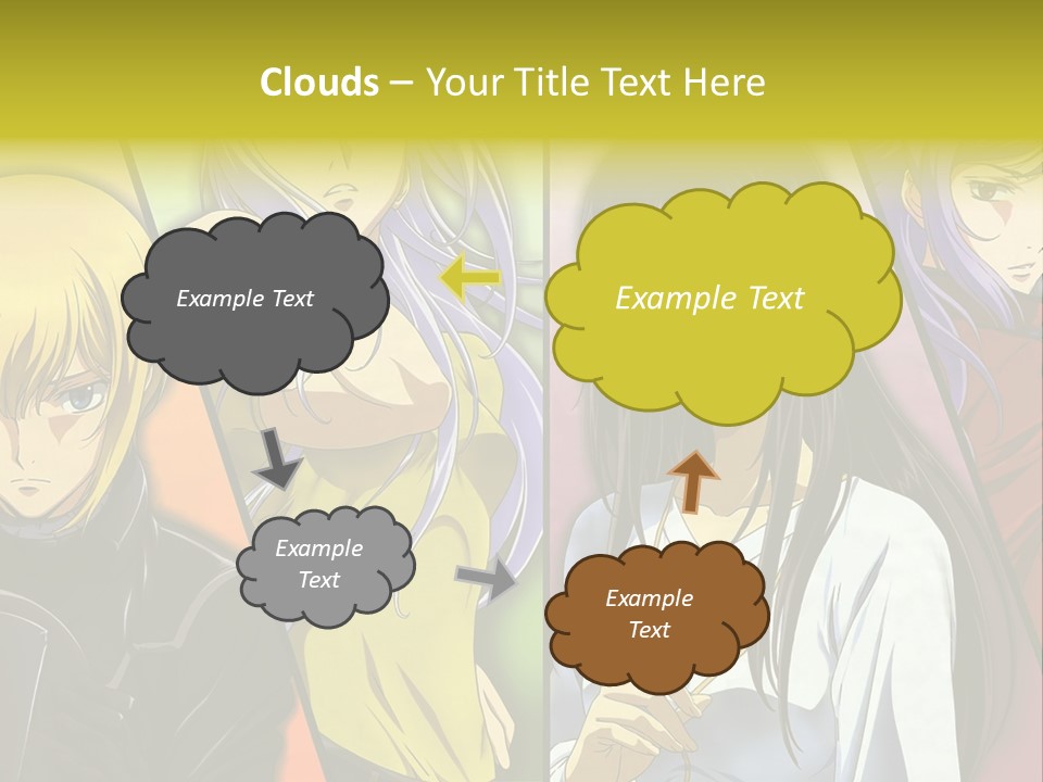 A Group Of Anime Girls With Different Colored Hair PowerPoint Template