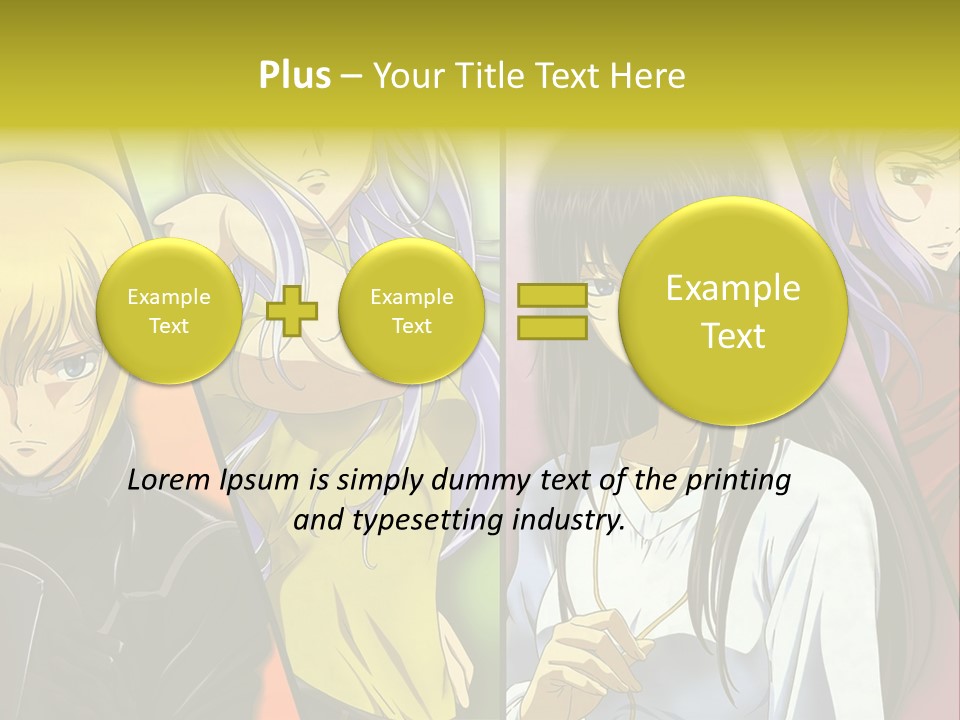 A Group Of Anime Girls With Different Colored Hair PowerPoint Template