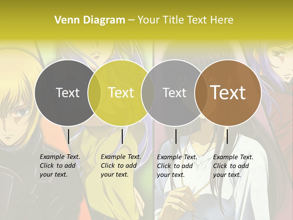 A Group Of Anime Girls With Different Colored Hair PowerPoint Template