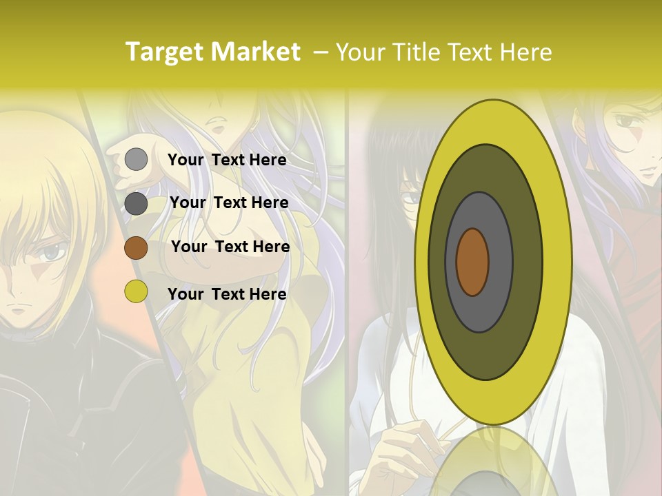 A Group Of Anime Girls With Different Colored Hair PowerPoint Template