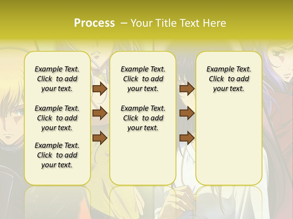 A Group Of Anime Girls With Different Colored Hair PowerPoint Template