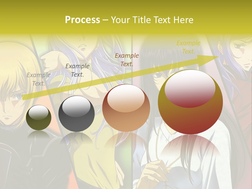 A Group Of Anime Girls With Different Colored Hair PowerPoint Template