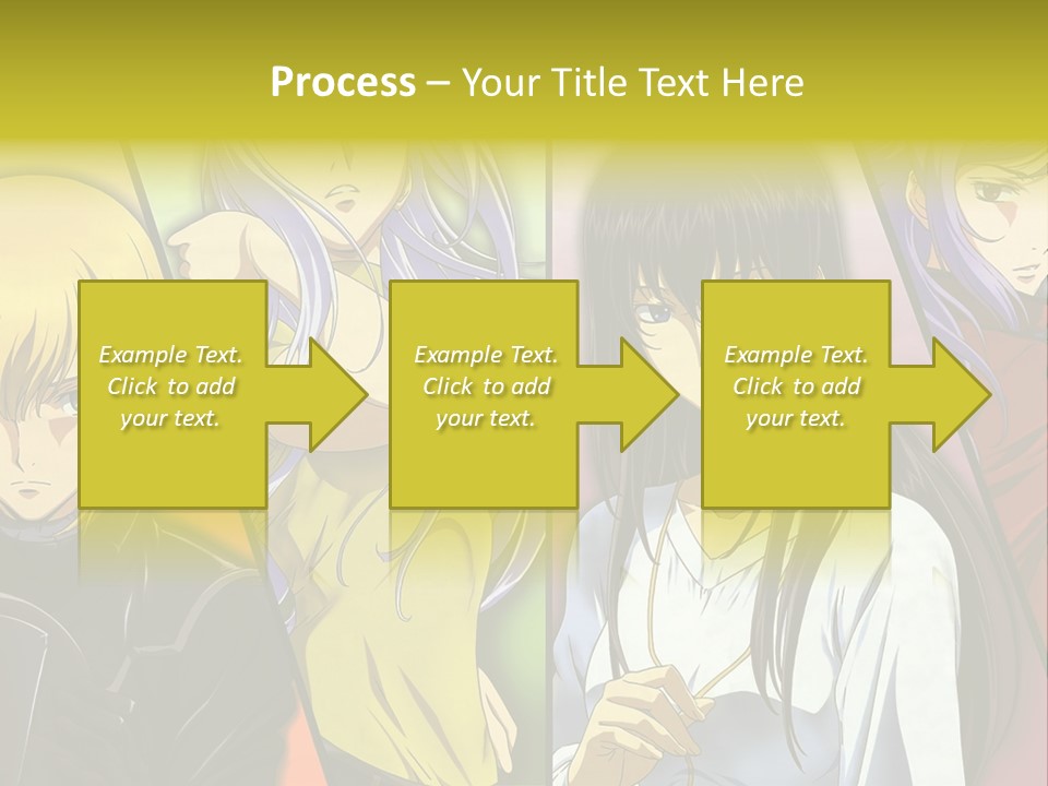 A Group Of Anime Girls With Different Colored Hair PowerPoint Template