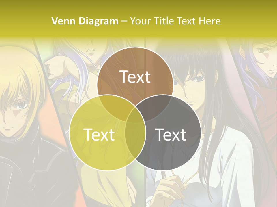 A Group Of Anime Girls With Different Colored Hair PowerPoint Template