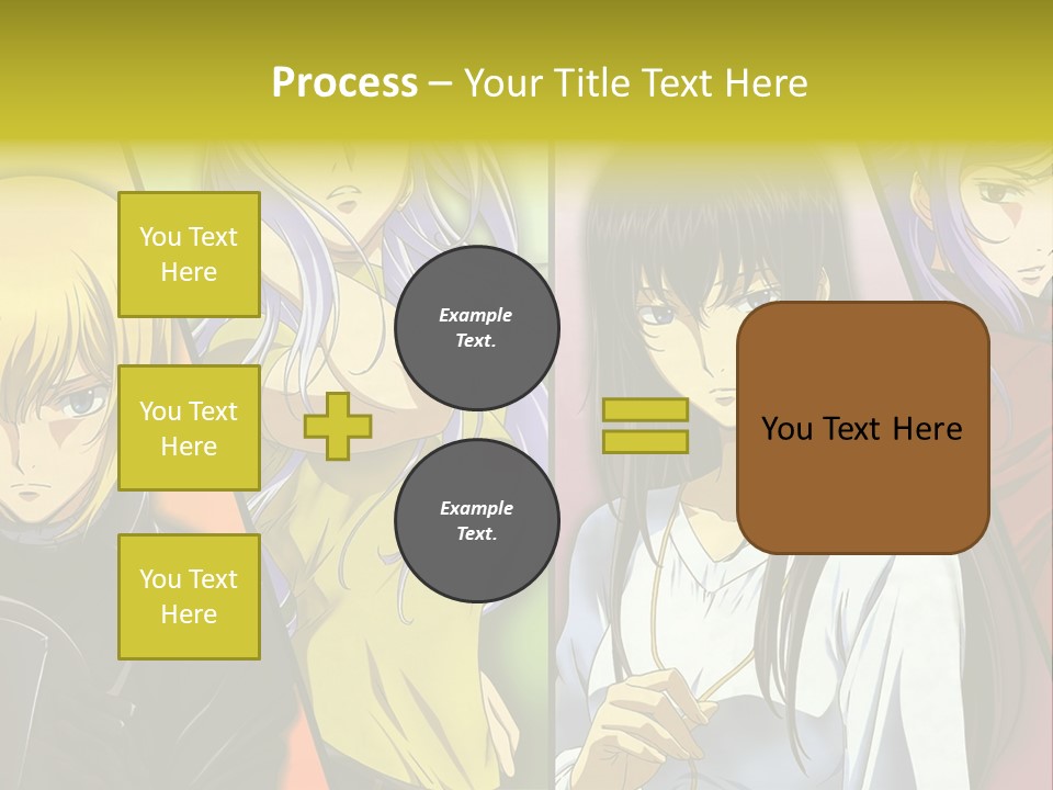 A Group Of Anime Girls With Different Colored Hair PowerPoint Template
