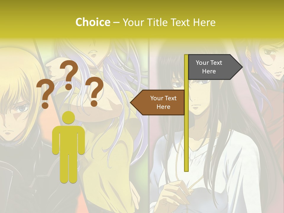 A Group Of Anime Girls With Different Colored Hair PowerPoint Template