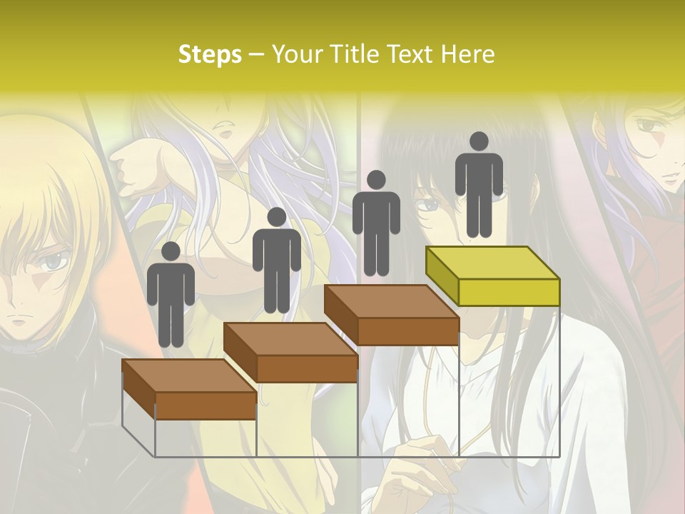A Group Of Anime Girls With Different Colored Hair PowerPoint Template
