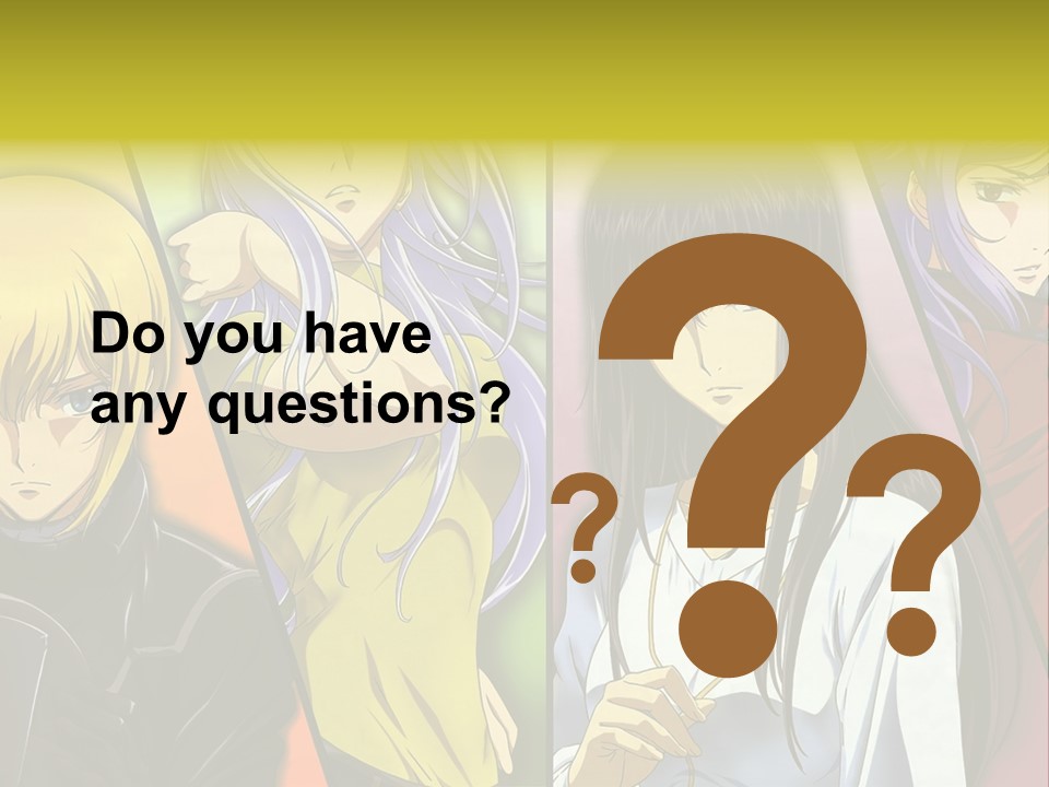 A Group Of Anime Girls With Different Colored Hair PowerPoint Template