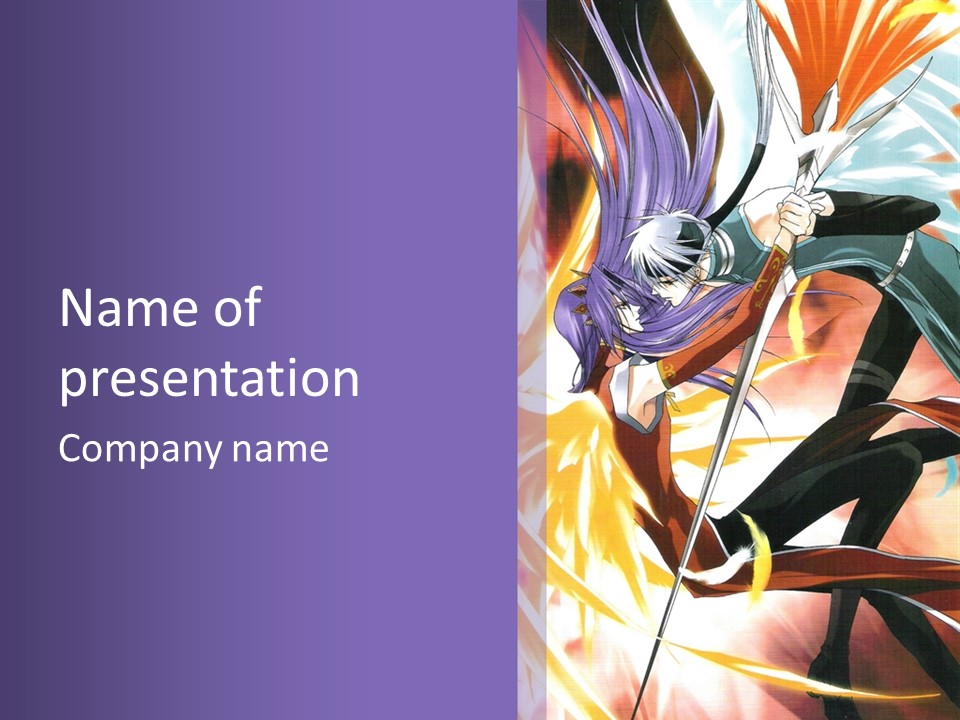 An Anime Character With A Sword In His Hand PowerPoint Template