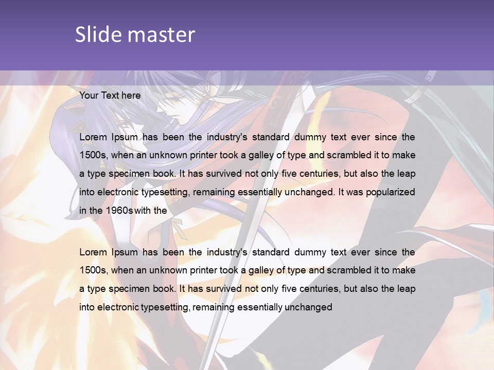 An Anime Character With A Sword In His Hand PowerPoint Template