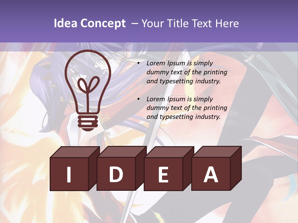 An Anime Character With A Sword In His Hand PowerPoint Template