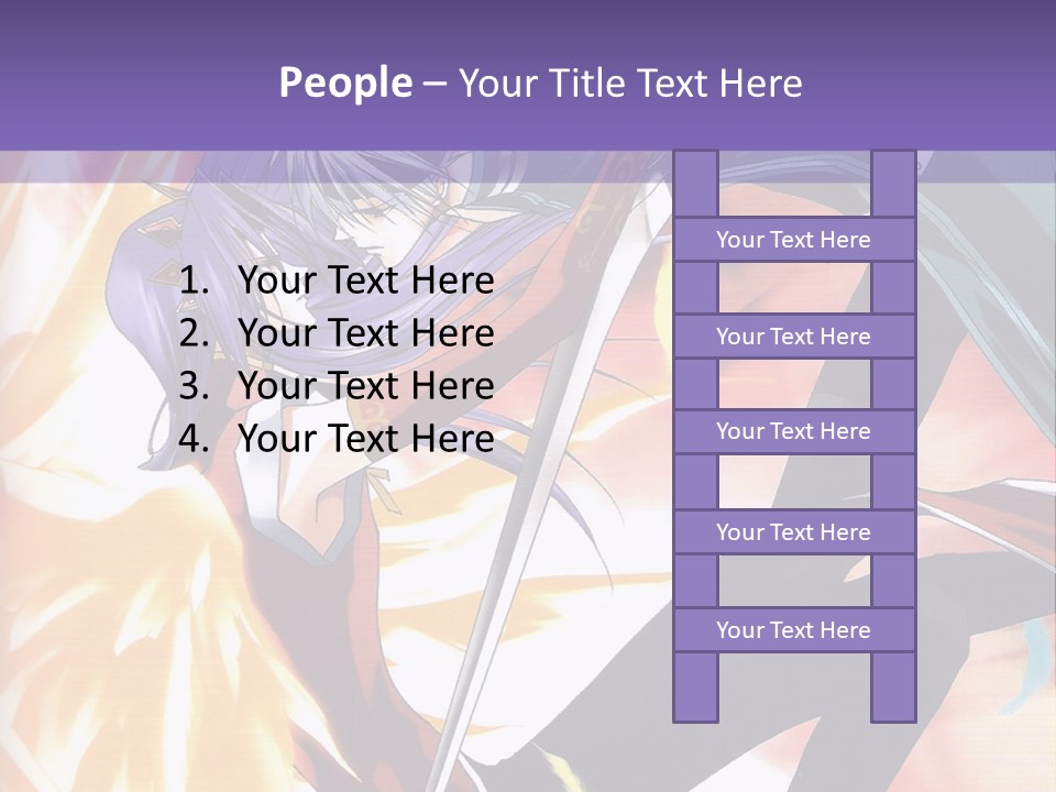 An Anime Character With A Sword In His Hand PowerPoint Template