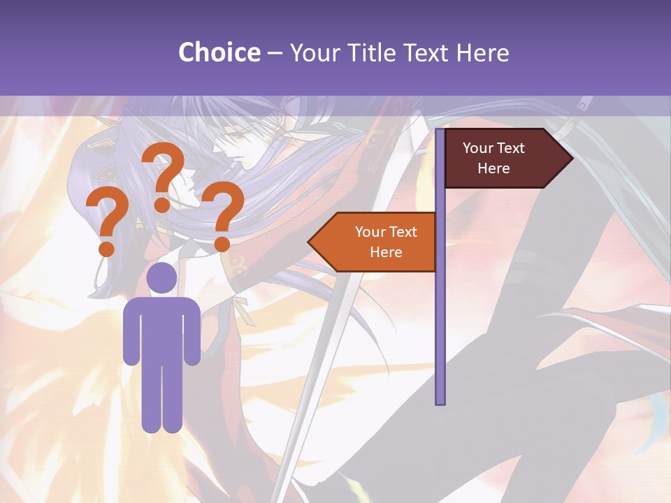 An Anime Character With A Sword In His Hand PowerPoint Template