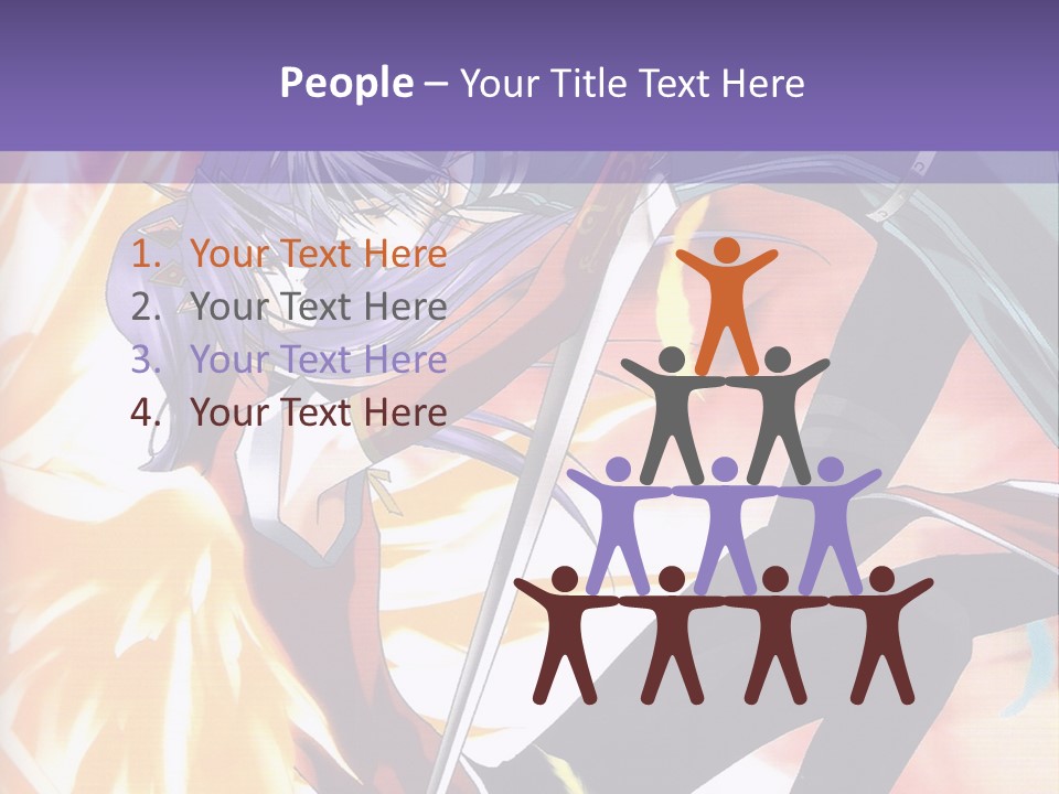 An Anime Character With A Sword In His Hand PowerPoint Template