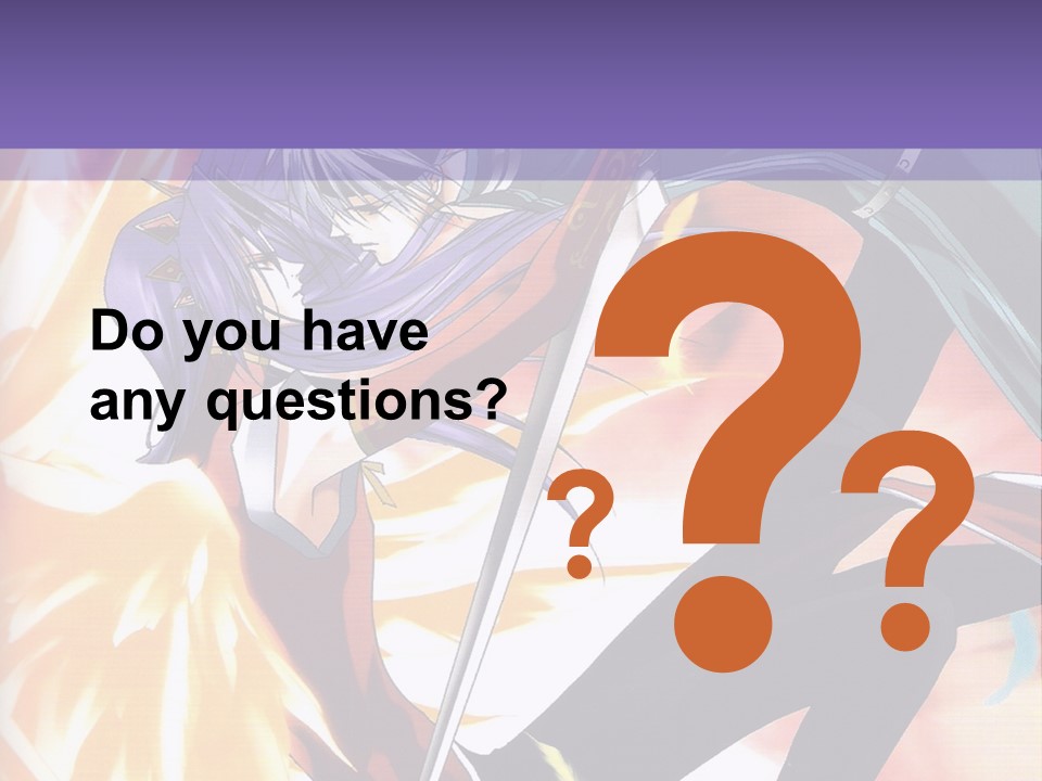 An Anime Character With A Sword In His Hand PowerPoint Template
