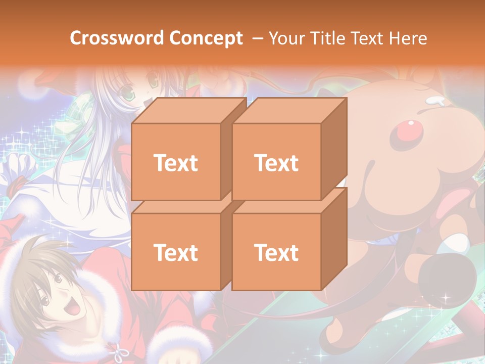 A Group Of Anime Characters On A Blue Background PowerPoint Template