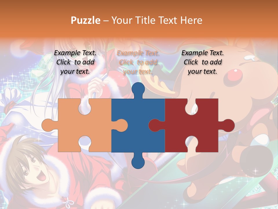 A Group Of Anime Characters On A Blue Background PowerPoint Template