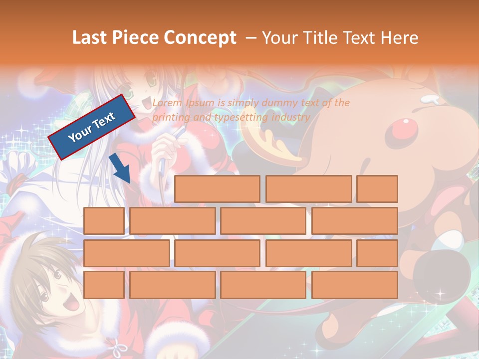 A Group Of Anime Characters On A Blue Background PowerPoint Template