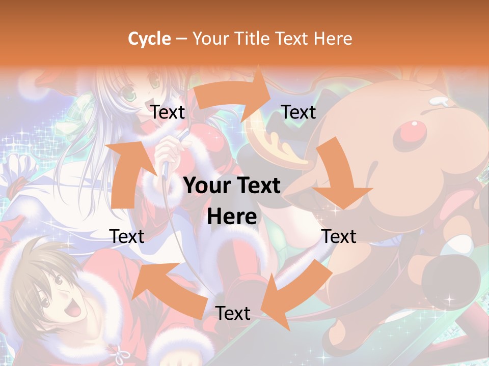 A Group Of Anime Characters On A Blue Background PowerPoint Template