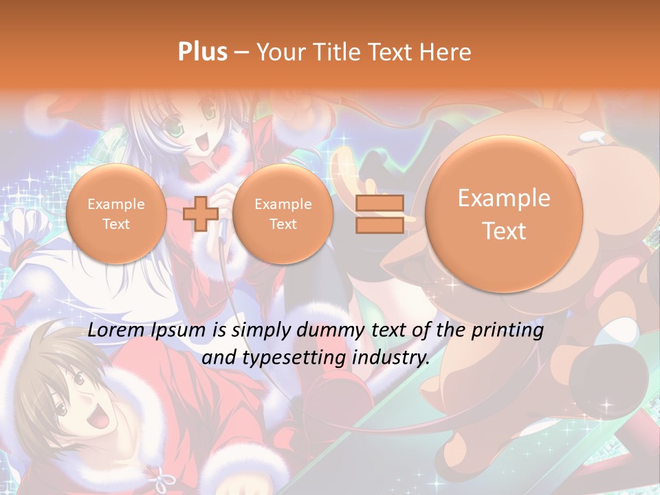 A Group Of Anime Characters On A Blue Background PowerPoint Template