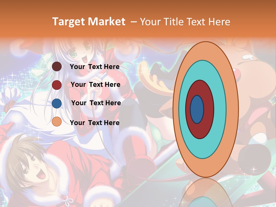 A Group Of Anime Characters On A Blue Background PowerPoint Template