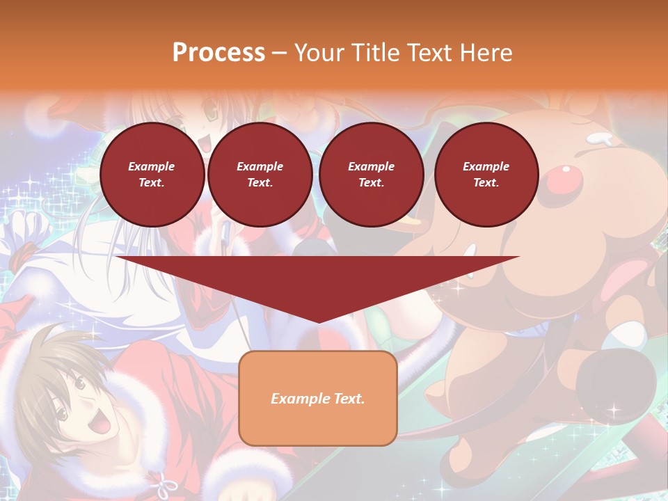 A Group Of Anime Characters On A Blue Background PowerPoint Template