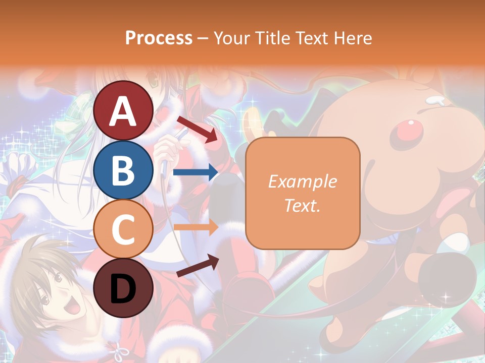 A Group Of Anime Characters On A Blue Background PowerPoint Template