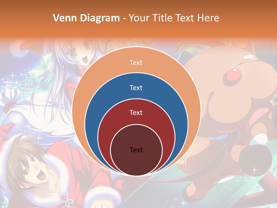 A Group Of Anime Characters On A Blue Background PowerPoint Template