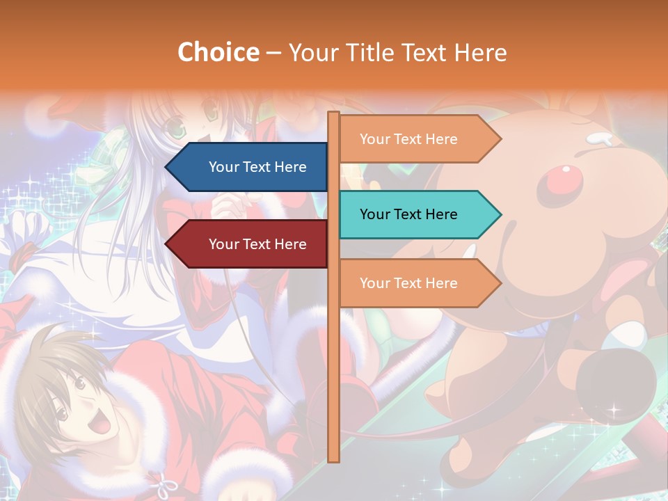 A Group Of Anime Characters On A Blue Background PowerPoint Template