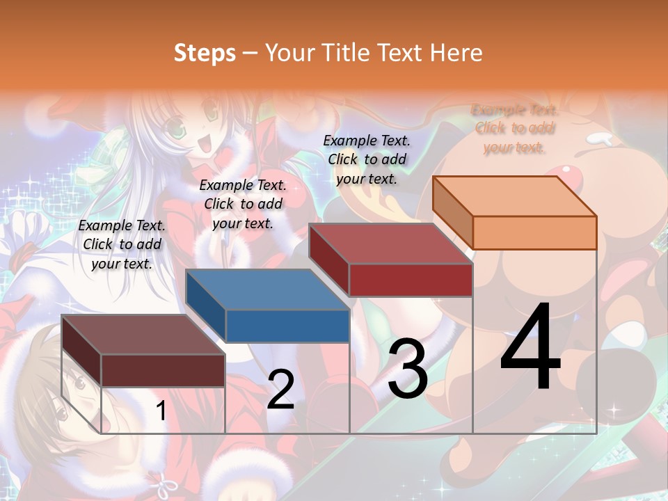 A Group Of Anime Characters On A Blue Background PowerPoint Template