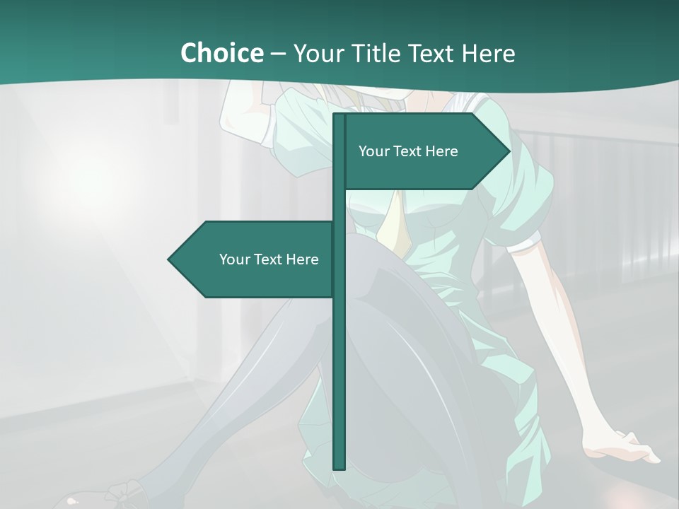 A Woman Sitting On The Ground In A Train Station PowerPoint Template