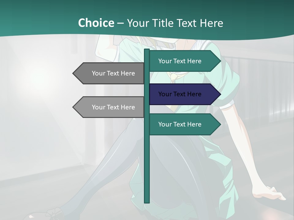 A Woman Sitting On The Ground In A Train Station PowerPoint Template