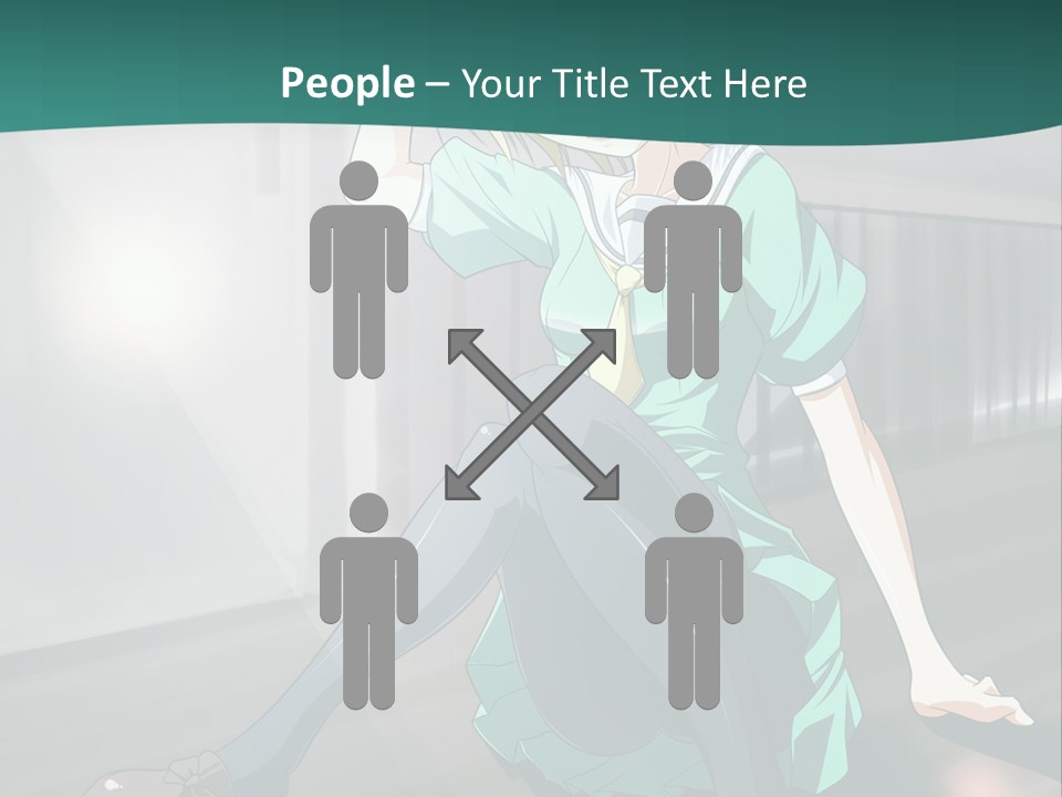 A Woman Sitting On The Ground In A Train Station PowerPoint Template