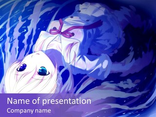 A Picture Of A Person In The Water With A Blue Background PowerPoint Template