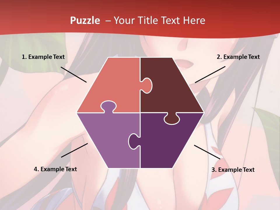 A Woman In A Bikini Is Standing In Front Of Leaves PowerPoint Template