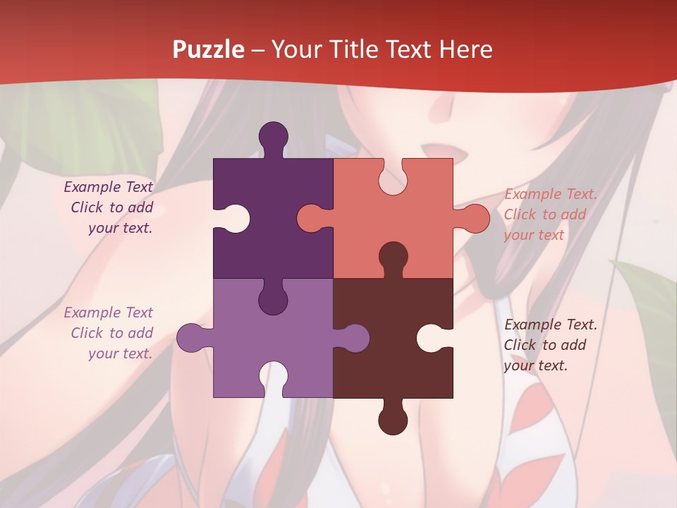 A Woman In A Bikini Is Standing In Front Of Leaves PowerPoint Template