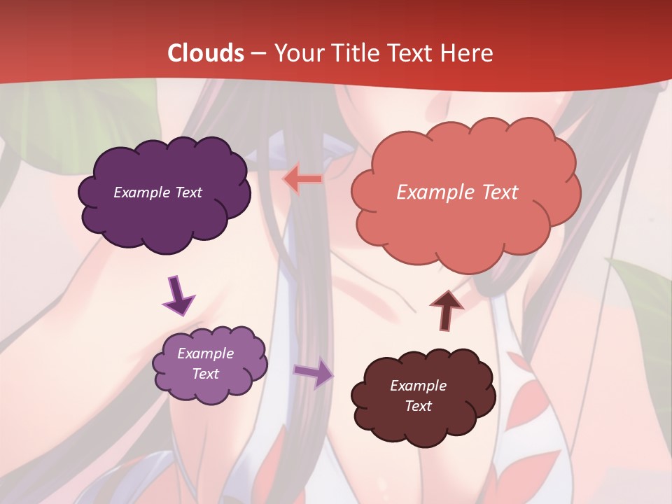 A Woman In A Bikini Is Standing In Front Of Leaves PowerPoint Template