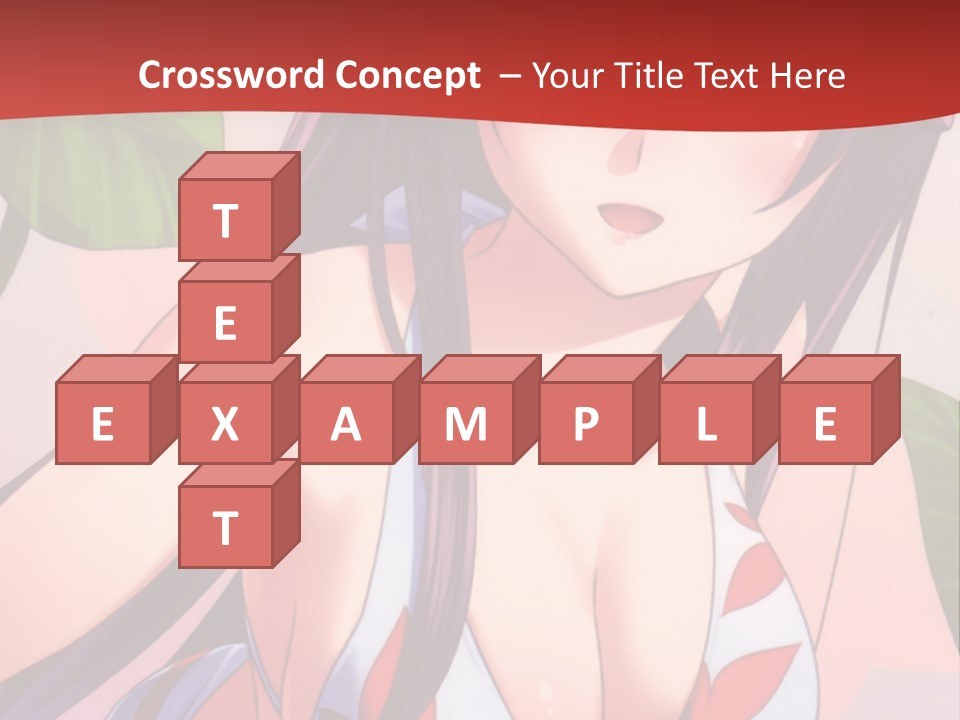 A Woman In A Bikini Is Standing In Front Of Leaves PowerPoint Template