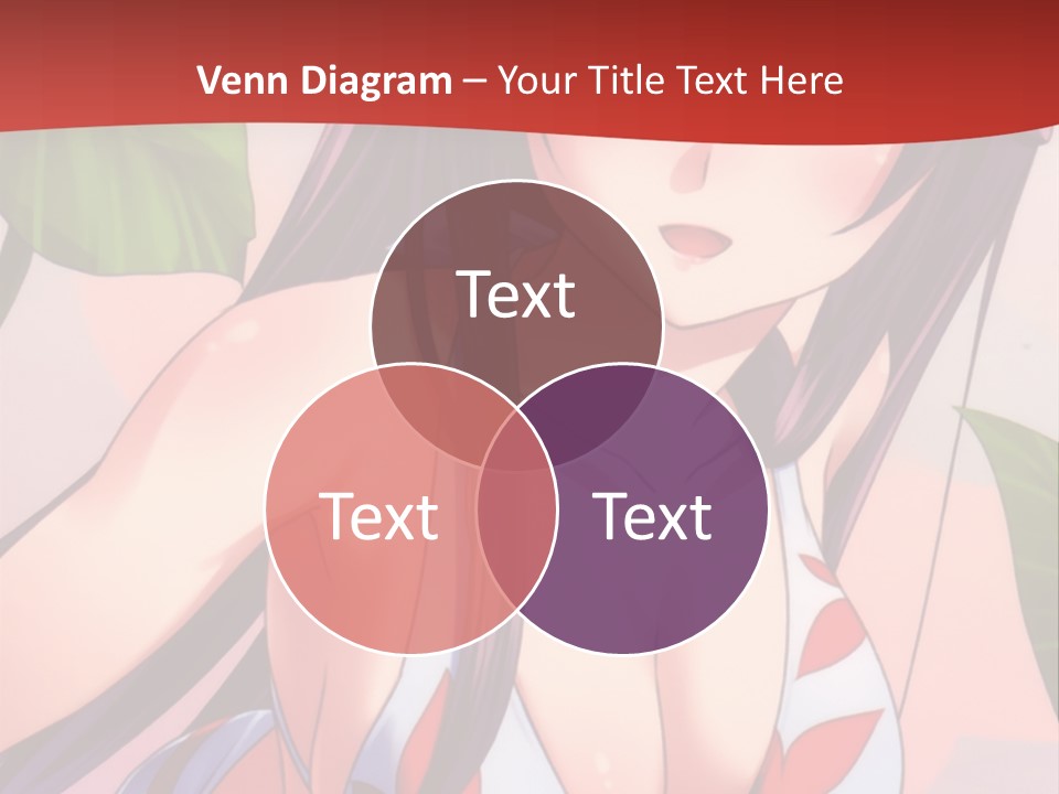 A Woman In A Bikini Is Standing In Front Of Leaves PowerPoint Template