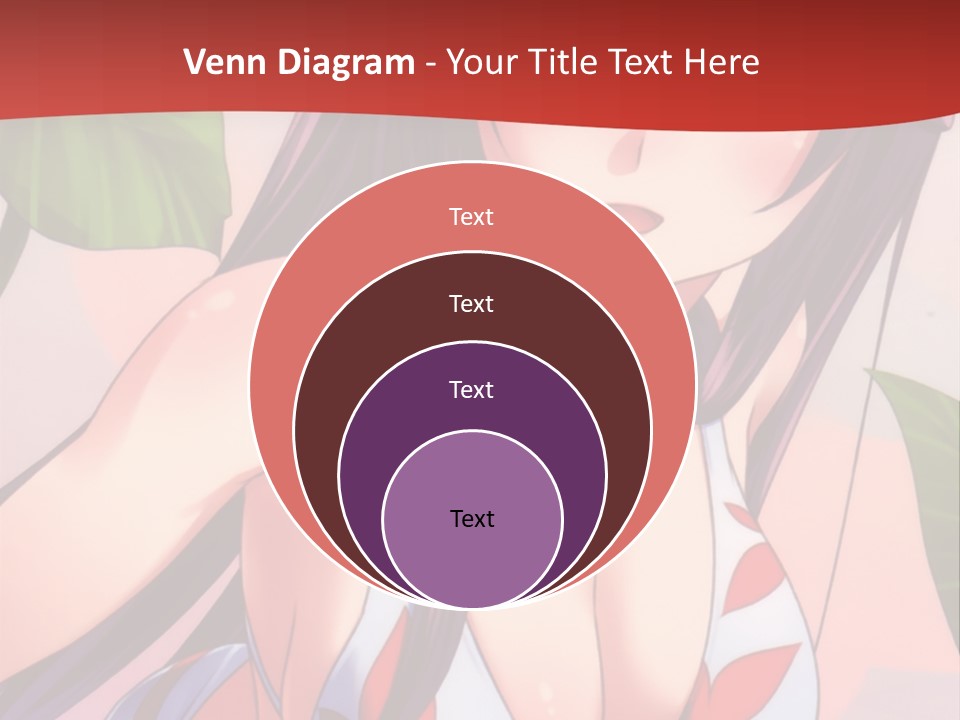 A Woman In A Bikini Is Standing In Front Of Leaves PowerPoint Template