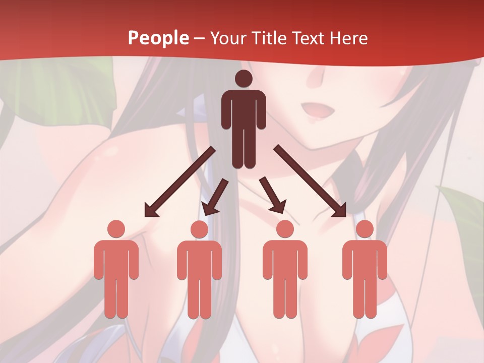 A Woman In A Bikini Is Standing In Front Of Leaves PowerPoint Template