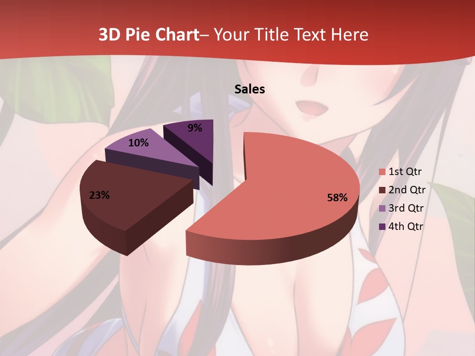 A Woman In A Bikini Is Standing In Front Of Leaves PowerPoint Template