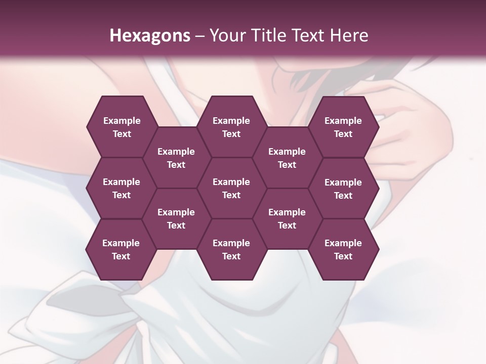 A Woman In A White Dress With A Purple Background PowerPoint Template