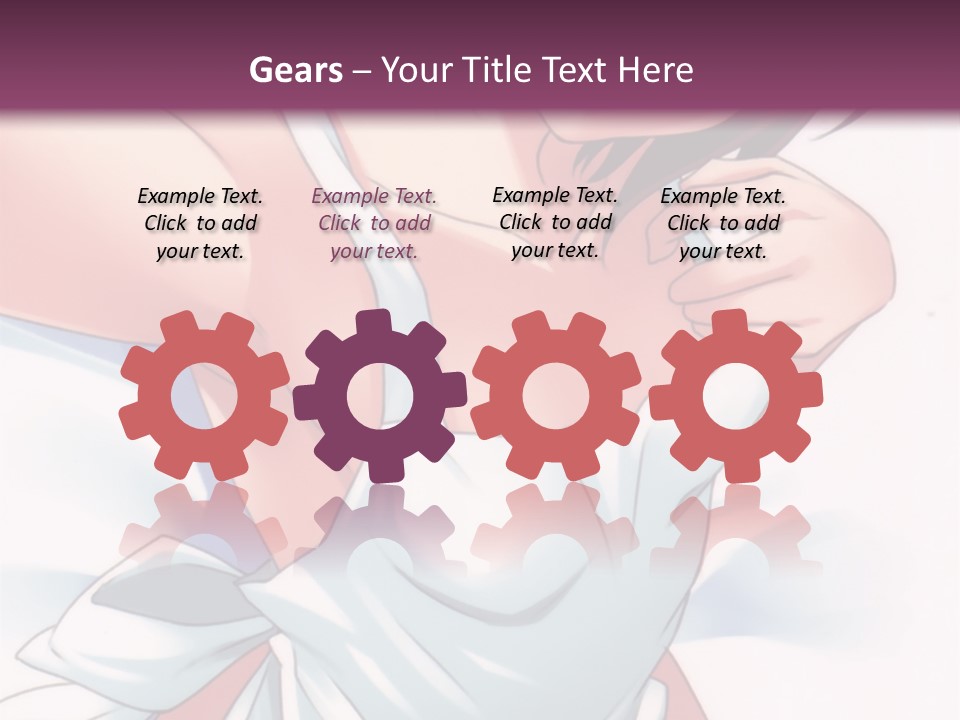 A Woman In A White Dress With A Purple Background PowerPoint Template