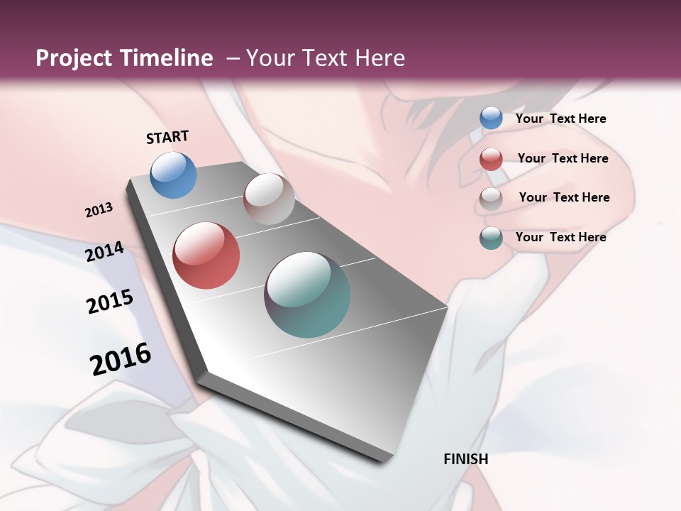 A Woman In A White Dress With A Purple Background PowerPoint Template