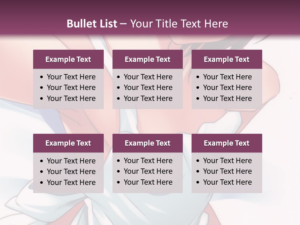 A Woman In A White Dress With A Purple Background PowerPoint Template