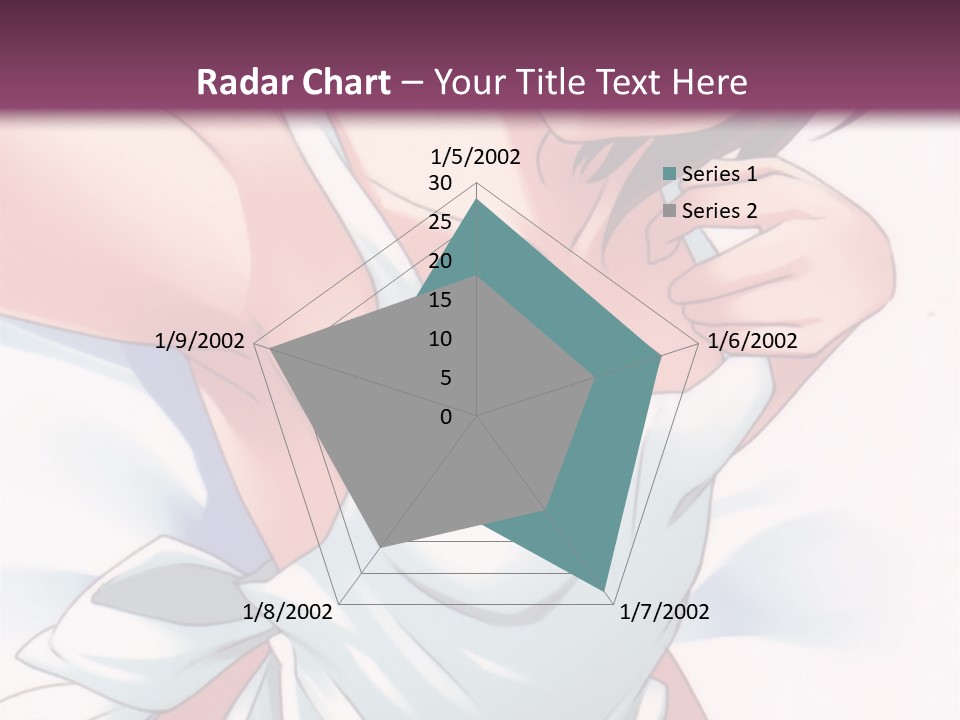 A Woman In A White Dress With A Purple Background PowerPoint Template