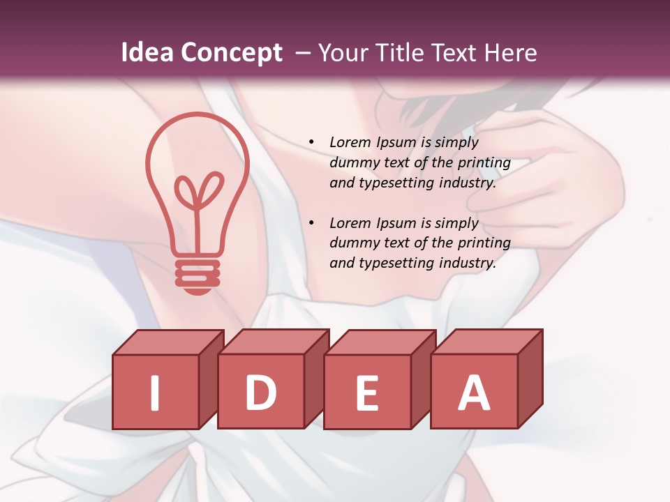 A Woman In A White Dress With A Purple Background PowerPoint Template